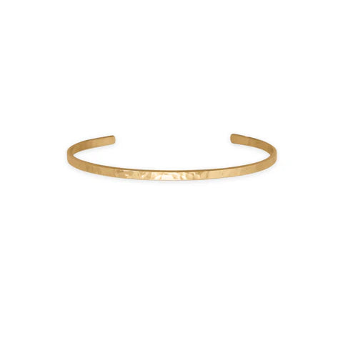 Hammered Cuff 14K Gold over Sterling Silver